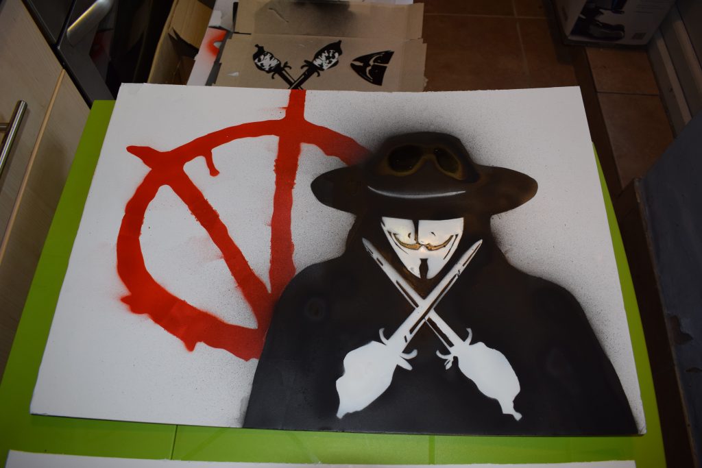 Sprayed Artefact for V for Vendetta